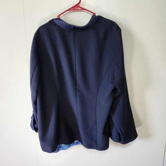 Catherines 2pc Cardigan Tank Set Navy Blue Abstract Plus Size 1X 2X - Picture 5 of 13